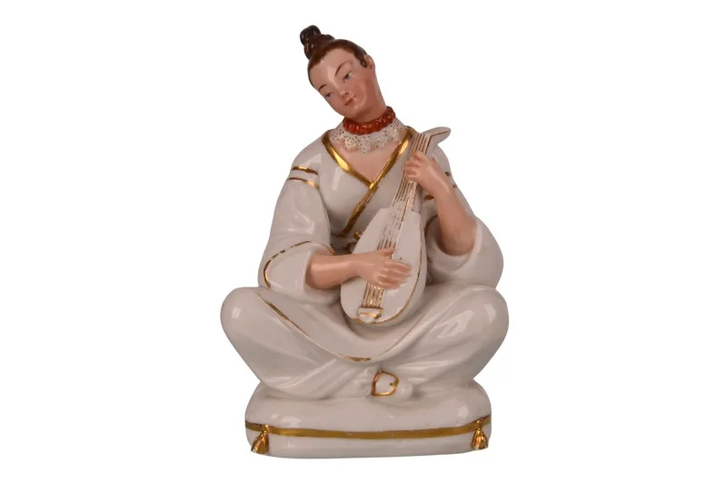 Sitzende Mandoline Spielerin Porzellanfigur von Jacob Petit um 1840 7 Sitzende Mandoline Spielerin Porzellanfigur von Jacob Petit um 1840 – Bild 7