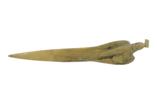 Jugendstil Messing Brieföffner Schwalbe mit Brief