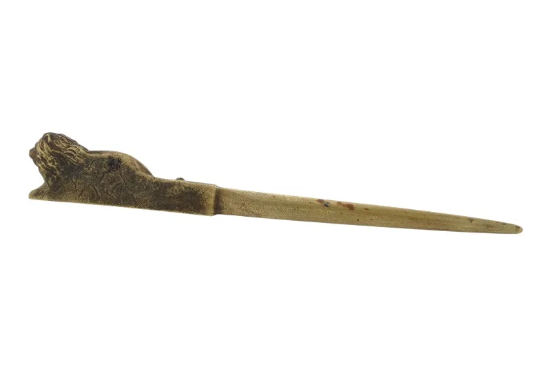 Messing Brieföffner mit Löwe im Jugendstil 4 Messing Brieföffner mit Löwe im Jugendstil – Bild 4