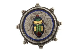 Mikromosaik Brosche mit Käfer von 1880