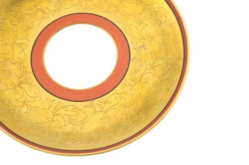 Prachtvolle Porzellan Tasse mit Untertasse in floralem Design in Gold und Orange von Thomas Bavaria 4 Prachtvolle Porzellan Tasse mit Untertasse in floralem Design in Gold und Orange von Thomas Bavaria – Bild 4