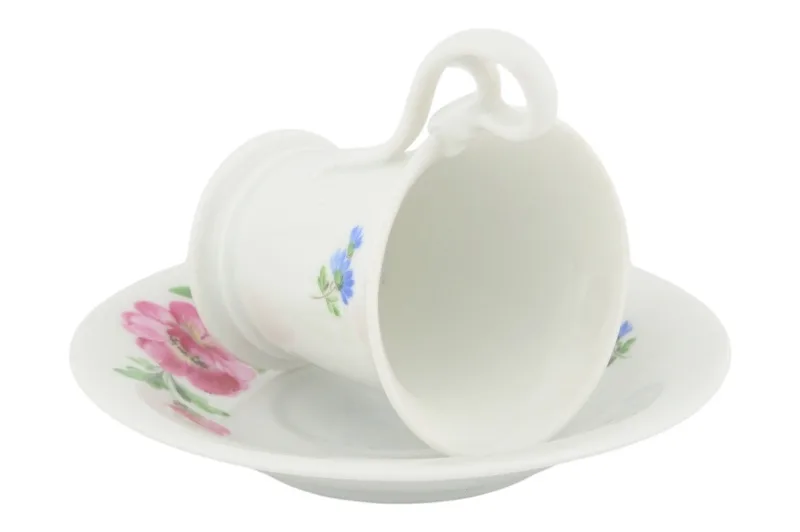 Schwanenhenkel Mokkatasse im Motiv Wilde Rose von Meissen in I. Wahl mit Untertasse 7 Schwanenhenkel Mokkatasse im Motiv Wilde Rose von Meissen in I. Wahl mit Untertasse – Bild 7