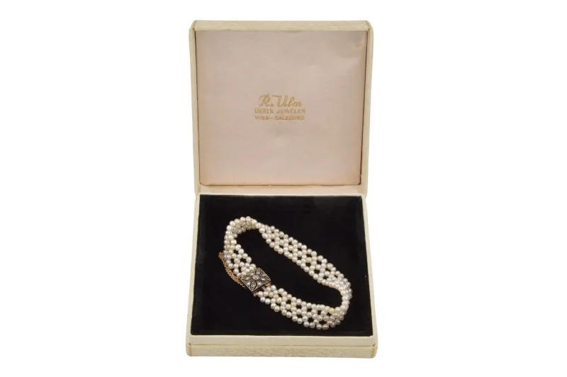 Süsswasserperlen Armband mit 14K Goldschliesse und Brillanten 2 Süsswasserperlen Armband mit 14K Goldschliesse und Brillanten – Bild 2