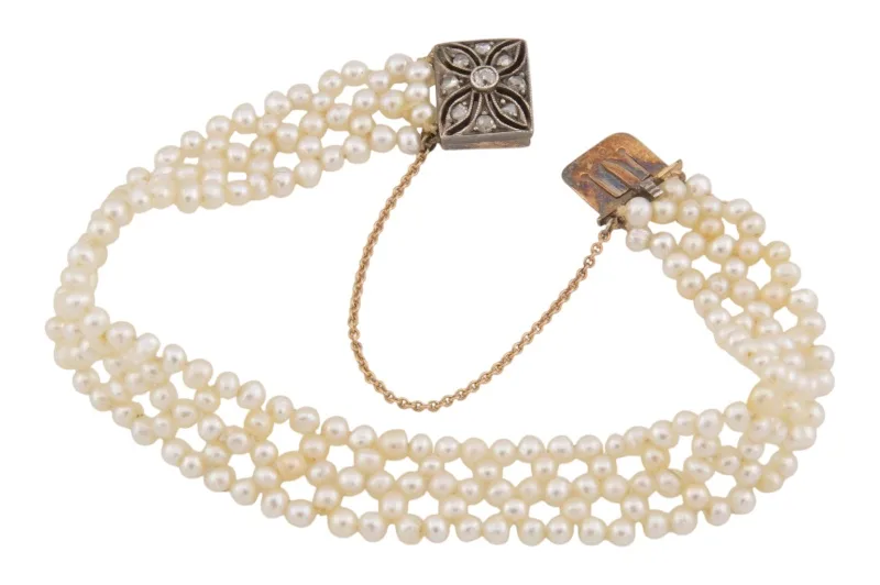 Süsswasserperlen Armband mit 14K Goldschliesse und Brillanten 7 Süsswasserperlen Armband mit 14K Goldschliesse und Brillanten – Bild 7