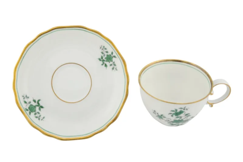 Augarten Porzellan Kaffeetasse mit Untertasse im Prinz Eugen Muster 8 Augarten Porzellan Kaffeetasse mit Untertasse im Prinz Eugen Muster – Bild 8