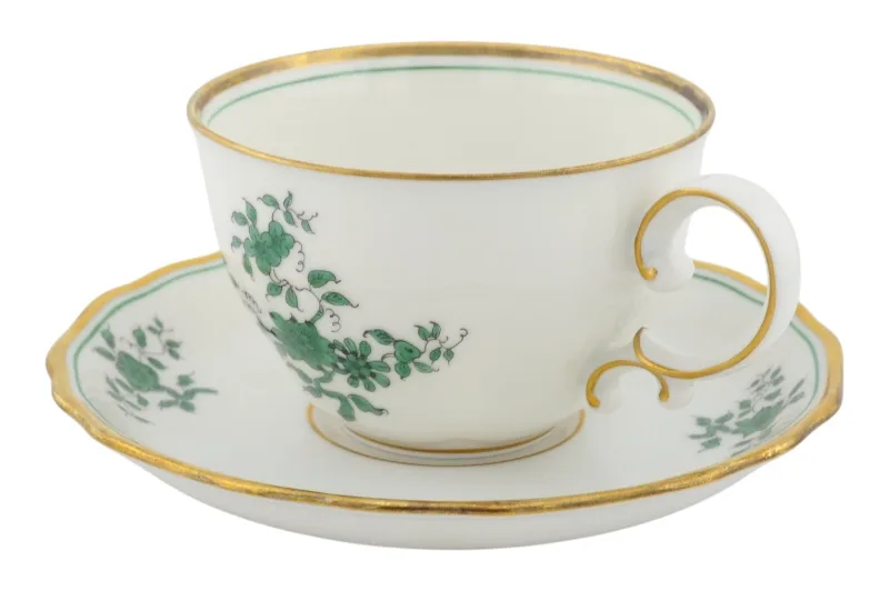 Augarten Porzellan Kaffeetasse mit Untertasse im Prinz Eugen Muster 5 Augarten Porzellan Kaffeetasse mit Untertasse im Prinz Eugen Muster – Bild 5