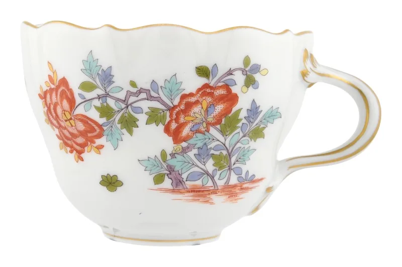 Dreiteiliges Meissen Porzellan Kaffeegedeck in Kakiemon Motiv 5 Dreiteiliges Meissen Porzellan Kaffeegedeck in Kakiemon Motiv – Bild 5