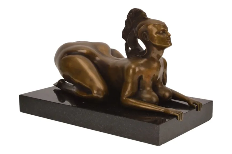 Ernst Fuchs Die Sphinx I Bronzefigur auf Marmorsockel 2 Ernst Fuchs Die Sphinx I Bronzefigur auf Marmorsockel