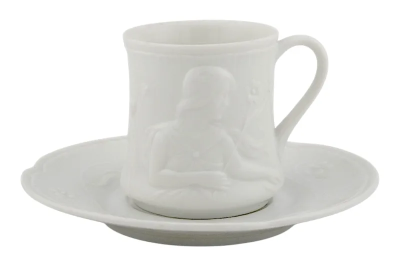 Ginori Porzellan Mokkatasse mit Untertasse aus der Jugendstil Serie IRIS 1 Ginori Porzellan Mokkatasse mit Untertasse aus der Jugendstil Serie IRIS