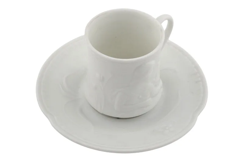 Ginori Porzellan Mokkatasse mit Untertasse aus der Jugendstil Serie IRIS 4 Ginori Porzellan Mokkatasse mit Untertasse aus der Jugendstil Serie IRIS – Bild 4
