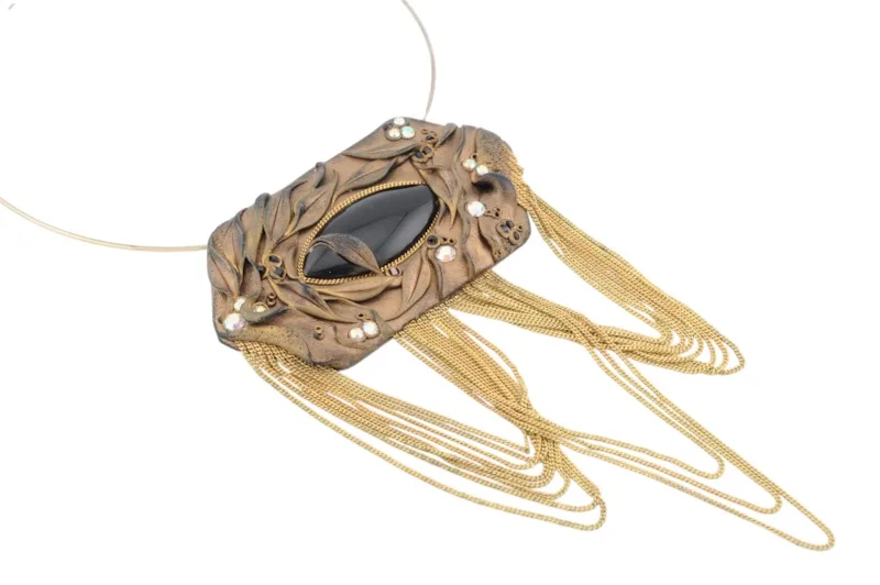 Halskette Collier von MARENA mit schwarzem Schmuckstein 4 Halskette Collier von MARENA mit schwarzem Schmuckstein – Bild 4
