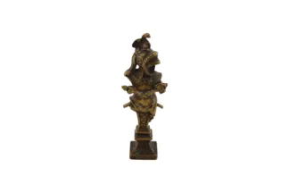 Antiker Siegel/ Petschaft aus Bronze Kriegerfigur