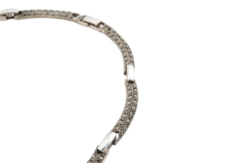Silber Collier Halskette mit Markasiten 8 Silber Collier Halskette mit Markasiten – Bild 8