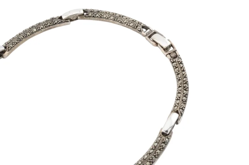 Silber Collier Halskette mit Markasiten 7 Silber Collier Halskette mit Markasiten – Bild 7