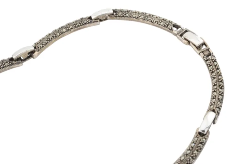 Silber Collier Halskette mit Markasiten 6 Silber Collier Halskette mit Markasiten – Bild 6