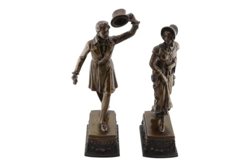 Antike Bronzefiguren Pärchen des 19. Jahrhunderts 2 Antike Bronzefiguren Pärchen des 19. Jahrhunderts – Bild 2