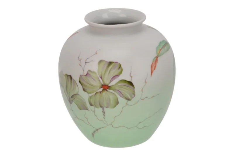Blassgrüne Rosenthal Porzellanvase mit handgemaltem Blumenmotiv 2 Blassgrüne Rosenthal Porzellanvase mit handgemaltem Blumenmotiv – Bild 2
