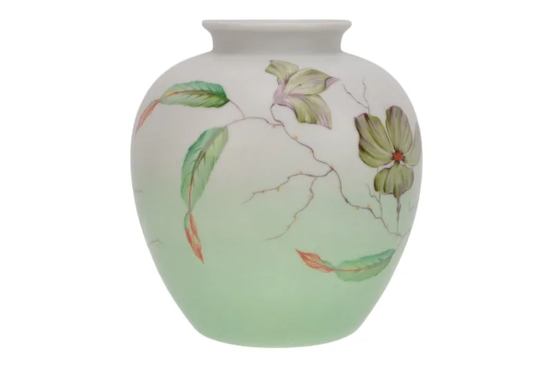 Blassgrüne Rosenthal Porzellanvase mit handgemaltem Blumenmotiv 4 Blassgrüne Rosenthal Porzellanvase mit handgemaltem Blumenmotiv – Bild 4