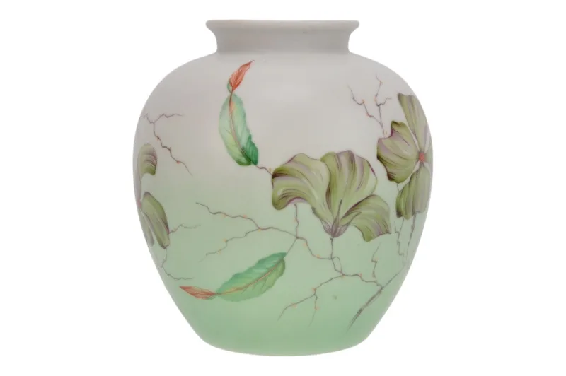Blassgrüne Rosenthal Porzellanvase mit handgemaltem Blumenmotiv 3 Blassgrüne Rosenthal Porzellanvase mit handgemaltem Blumenmotiv – Bild 3