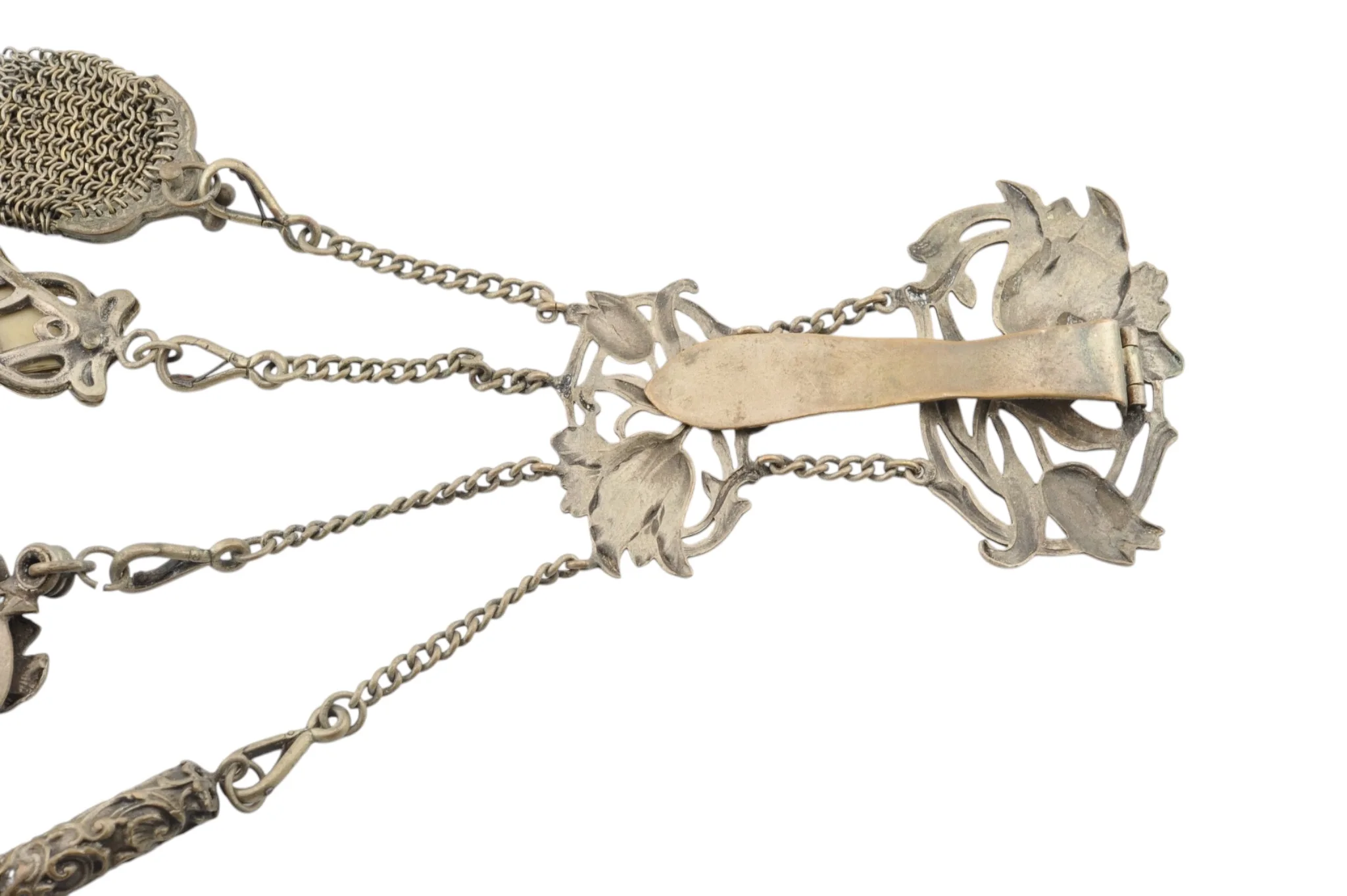 Einzigartige Jugendstil Chatelaine mit 4 Anhängern 8 Einzigartige Jugendstil Chatelaine mit 4 Anhängern – Bild 8