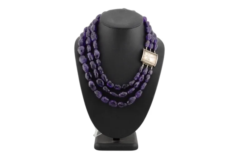 Facettierte Amethyst Kette von Designerin Tanja Curin 2 Facettierte Amethyst Kette von Designerin Tanja Curin – Bild 2
