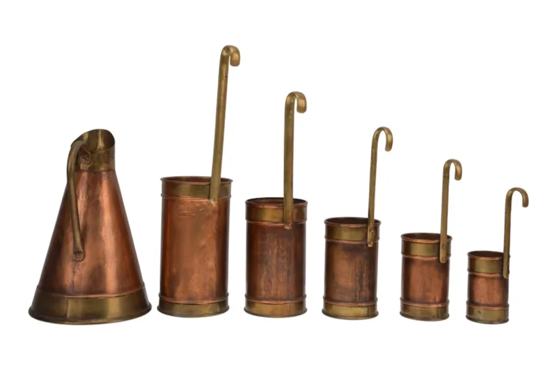Kupfer Set aus fünf Messbechern und Kanne von Jean Paul Thevenot 3 Kupfer Set aus fünf Messbechern und Kanne von Jean Paul Thevenot – Bild 3