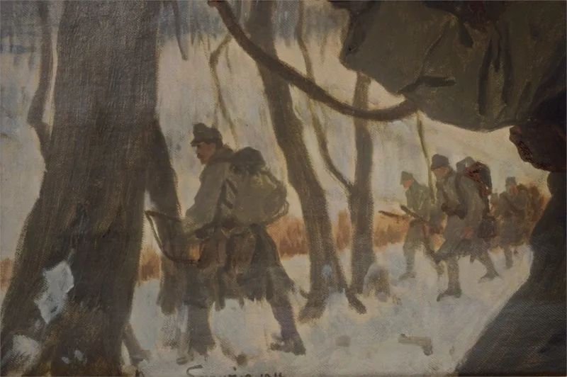 WW1 Feldjäger Bataillon Nr. 29 Militärisches Ölgemälde Hans Larwin von 1916 7 WW1 Feldjäger Bataillon Nr. 29 Militärisches Ölgemälde Hans Larwin von 1916 – Bild 7
